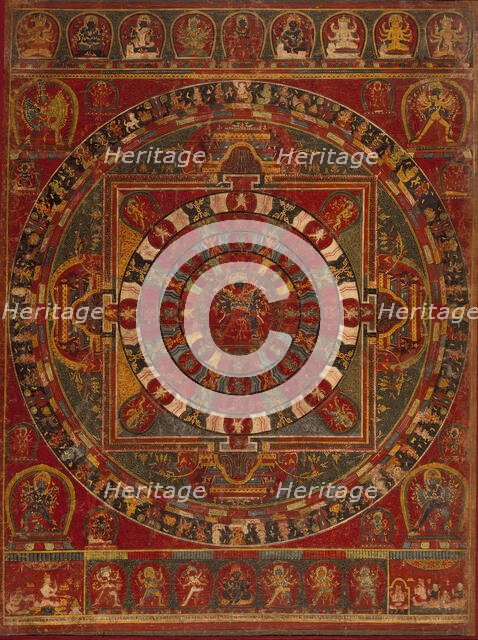 Mandala of the Buddhist Deity Chakrasamvara, 1490. Creator: Anon.
