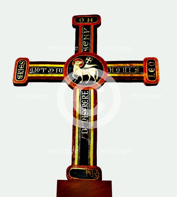 Cross painted with 'Agnus Dei', from Bagergue, Vall D'Aran.