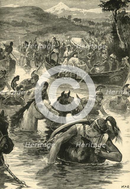 'The Macedonians Crossing the Jaxartes', 1890.   Creator: Unknown.