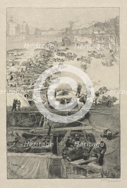 Arrival of Potatoes at the Hotel de Ville, 1883. Creator: Auguste Louis Lepère (French, 1849-1918); Henri Pierre Paillard (French, 1844-1912), and.