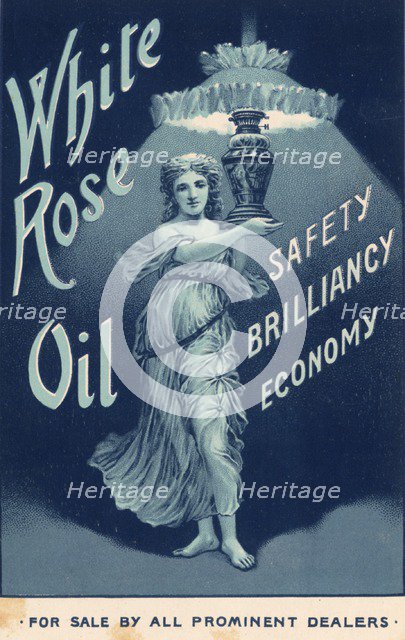 White Rose Lamp Oil,1890s. Artist: Unknown
