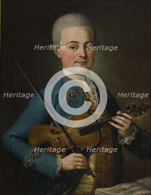 Portrait of a Man-Violinist, 1670s. Creator: Unknown.