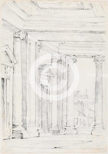 Portico of the Palazzo Nuovo, on the Campidoglio, 1744/1750. Creator: Joseph-Marie Vien the Elder.