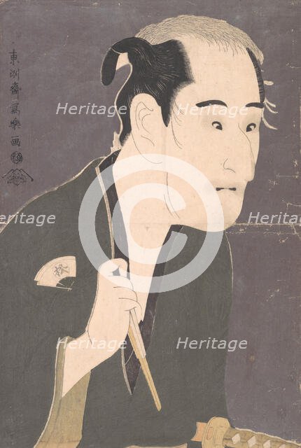 Onoe Matsusuke I as Matsushita Mikinojo in the Play "Katakiuchi noriyaibanashi", 1794., 1794. Creator: Tôshûsai Sharaku.