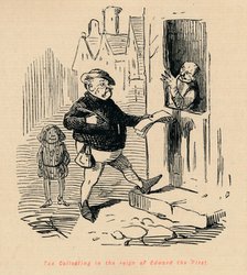 'Tax Collecting in the reign of Edward the First', c1860, (c1860). Artist: John Leech.