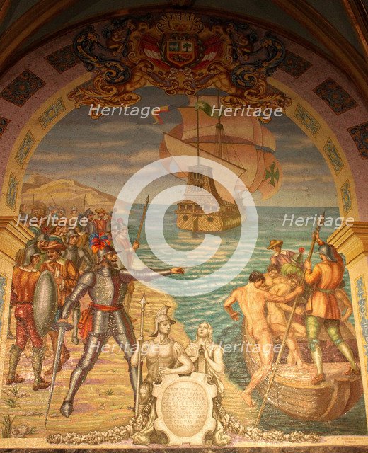 Conquest Of Peru by Francisco Pizarro. Artist: Anonymous  