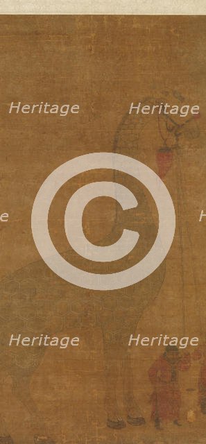 Giraffe with Two Keepers. Creator: Unknown.