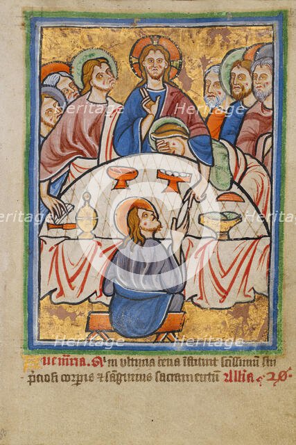 The Last Supper, about 1190-1200; text added about 1480-1490. Creator: Unknown.
