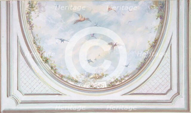 Design for Grand Salon Ceiling, Hôtel Hope, 1867. Creators: Jules-Edmond-Charles Lachaise, Eugène-Pierre Gourdet.