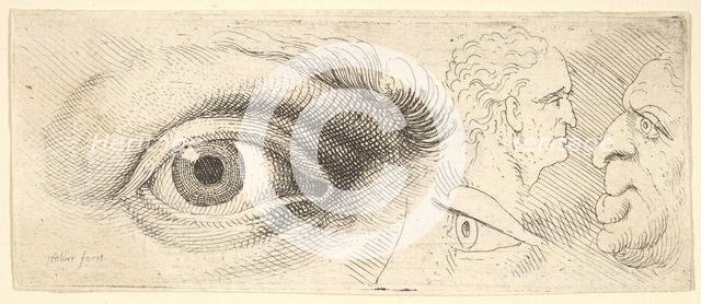 Two eyes and two heads, 1644-52. Creator: Wenceslaus Hollar.
