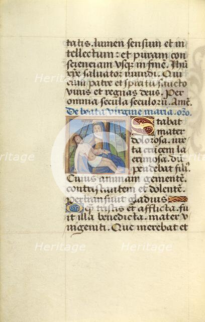 Pietà; Poncher Hours, about 1500. Creator: Master of Jacques de Besancon.
