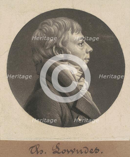 Thomas Lowndes, 1805. Creator: Charles Balthazar Julien Févret de Saint-Mémin.