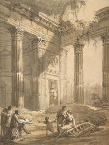 Artist Among Ruins, 18th century. Creator: Antonio Zucchi.