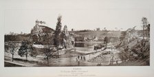 Panorama of Buttes-Chaumont park, 19th arrondissement, Paris, 1867. Creator: Unknown.