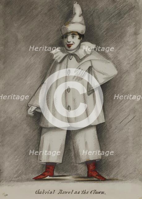 Gabriel Ravel as the Clown, 1855-1859. Creator: Alfred Jacob Miller.