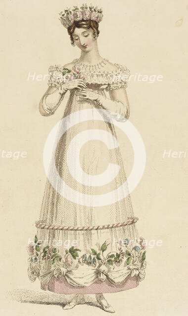 Fashion Plate (Evening Dress), 1817. Creator: Rudolph Ackermann.