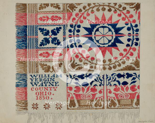 Coverlet, c. 1936. Creator: Christopher Hobbs.
