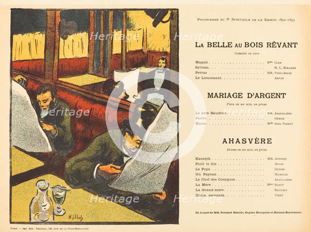 La Belle au bois rêvant; Mariage d'argent; Ahasvère, 1893. Creator: Henri-Gabriel Ibels.
