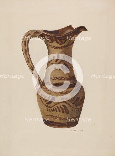 Pitcher, c. 1940. Creator: Betty Jacob.