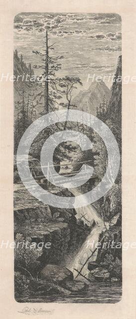 Waterfall, Rocky Mountains, 1880. Creator: Carl C. Brenner.