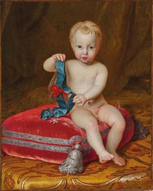 Portrait of Ferdinand VI of Spain (1713-1759) when Infante, with the Order of the Saint Esprit... Creator: Houasse, Michel-Ange (1680-1730).