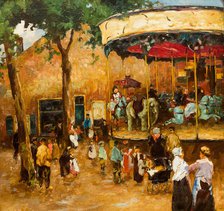 Carousel. Street scene in The Hague. Creator: Zwart, Willem de (862-1931).