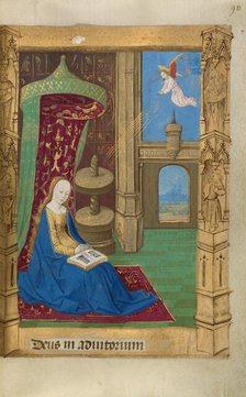 The Annunciation(?) or The Virgin Seated in Prayer; Book of Hours, 1478. Creator: Master of Guillaume Lambert.