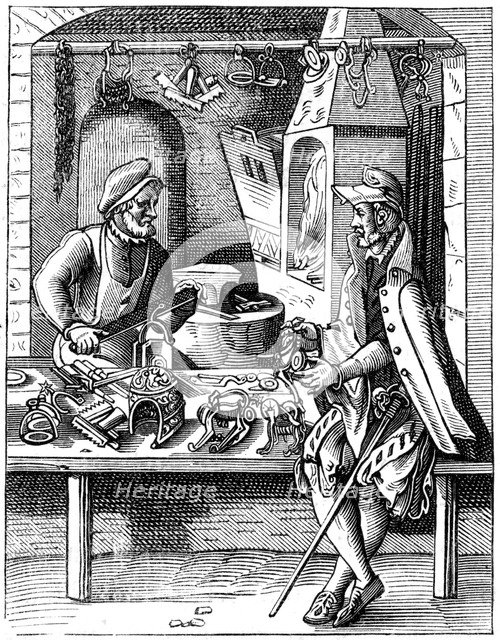 Spur maker, 16th century (1849).Artist: Jost Amman