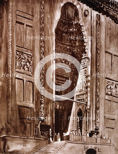 Entrance to the Mosque of Sultan Hassan, 1928. Artist: Louis Cabanes