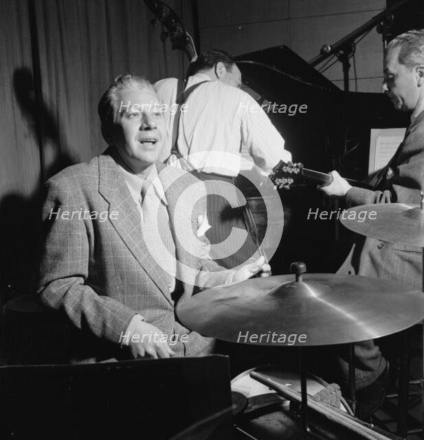 Portrait of George Wettling, Museum of Modern Music program, ABC studio, N.Y., ca. May 1947. Creator: William Paul Gottlieb.