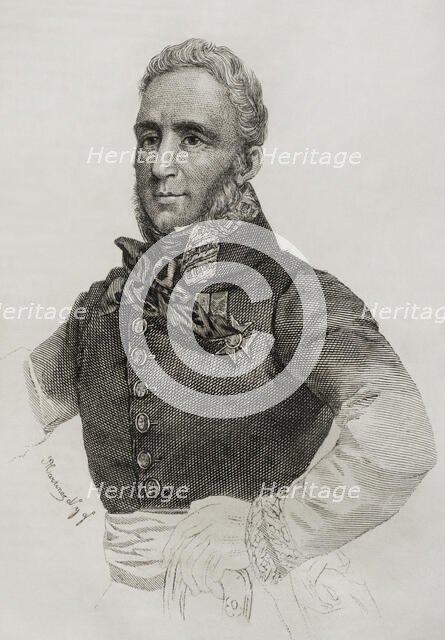 Portrait of Francisco Espoz y Mina (1781-1836), Spanish military, 1845.  Creator: Jose Gomez.