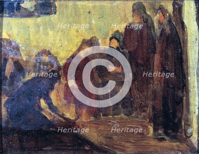 Study, Christ Washing the Feet of the Disciples, ca. 1905. Creator: Henry Ossawa Tanner.