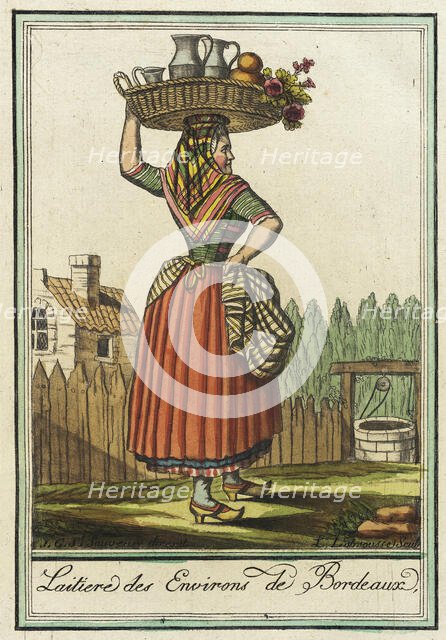 Costumes de Différent Pays, 'Laitiere des Environs de Bordeaux', c1797. Creators: Jacques Grasset de Saint-Sauveur, LF Labrousse.