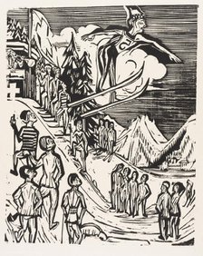 Ski jump, 1927. Creator: Kirchner, Ernst Ludwig (1880-1938).