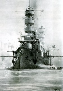 French battleship 'Charles Martel', 1897 (20th century). Artist: Albert Sebille