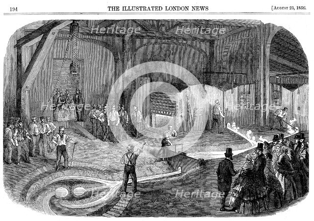 Casting the bell for the Westminster Clock Tower, 1856. Artist: Unknown