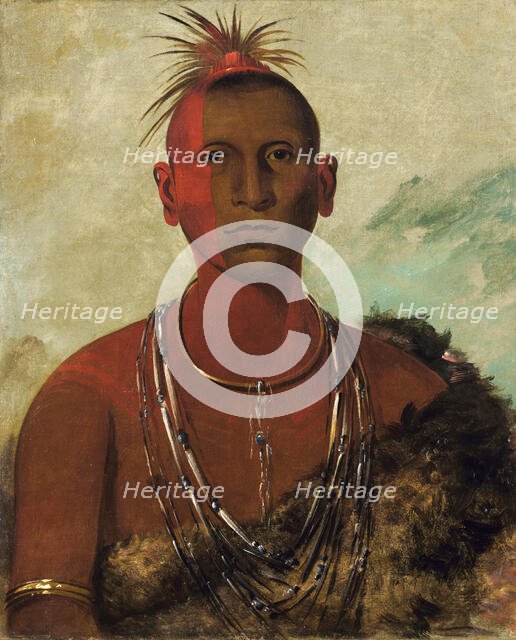 Náh-se-ús-kuk, Whirling Thunder, Eldest Son of Black Hawk, 1832. Creator: George Catlin.