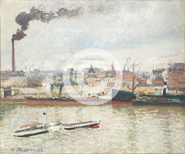 Vue sur la gare d'Orléans, Saint-Sever, Rouen, 1898. Creator: Pissarro, Camille (1830-1903).