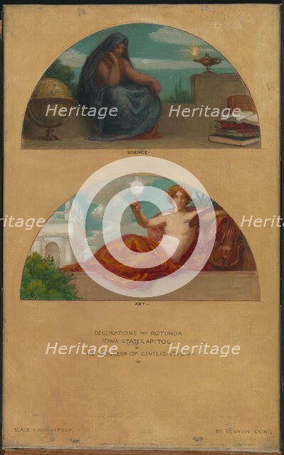 The Progress of Civilization: Science and Art (mural study, State Capitol, Des Moines, Iowa), 1905-1 Creator: Kenyon Cox.