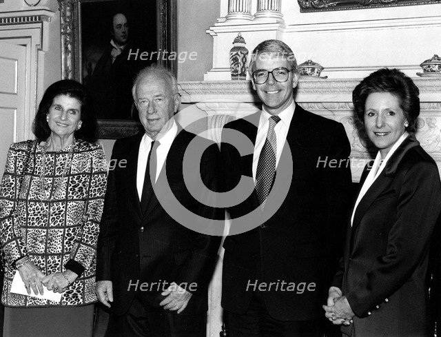 Yitzhak Rabin (1922-1995), Israeli PM, with John Major (1943- ), British PM, 1992. Artist: Sidney Harris