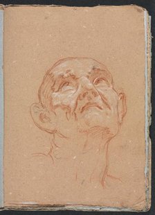 Verona Sketchbook: Male head (page 31), 1760. Creator: Francesco Lorenzi (Italian, 1723-1787).