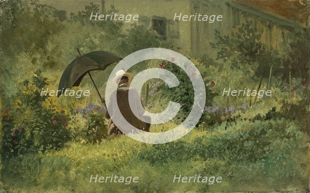 The painter in the garden, ca 1860.