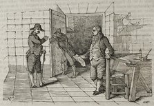 Gaspar Melchor de Jovellanos is released from...Bellver Castle on April 6, 1808, (1851). Creator: Unknown.