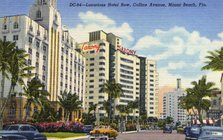 Hotel Row, Collins Avenue, Miami Beach, Florida, USA, 1949. Artist: Unknown