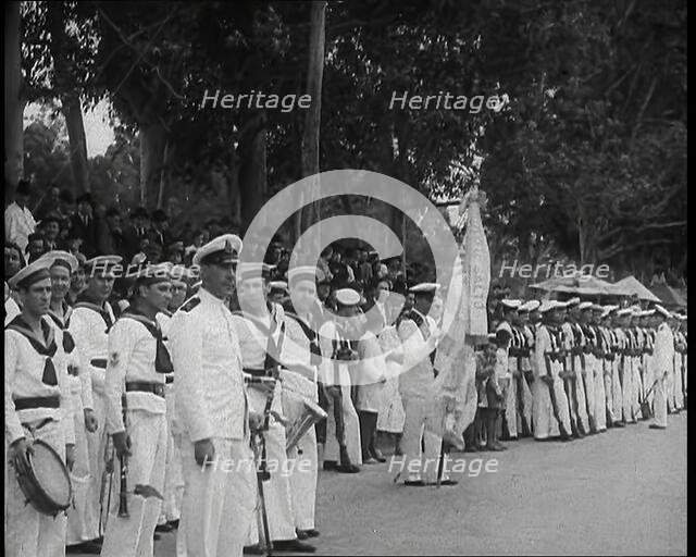 Male German Soldiers at tending the Funerals of Those Killed on the Graf Spee During the..., 1939. Creator: British Pathe Ltd.