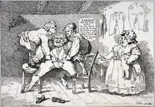 'New invented elastic breeches', 1784. Artist: John Nixon