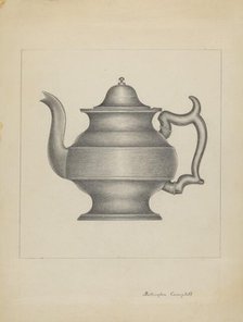 Pewter Teapot, c. 1936. Creator: Rollington Campbell.