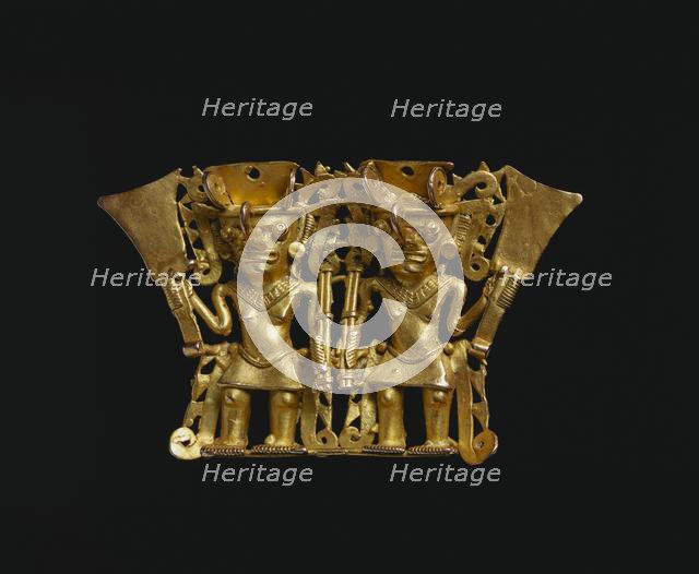 Bat-Nosed Figures Pendant, 1000-1550. Creator: Unknown.