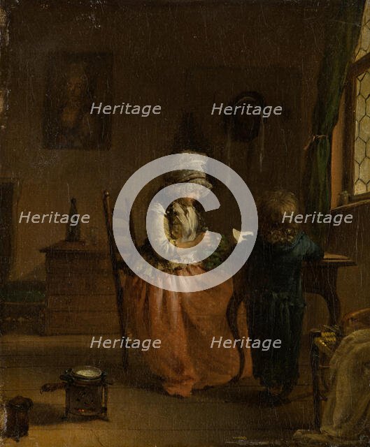 A Woman and a Boy at a Table, c1783-1803. Creator: Georg Karl Urlaub.