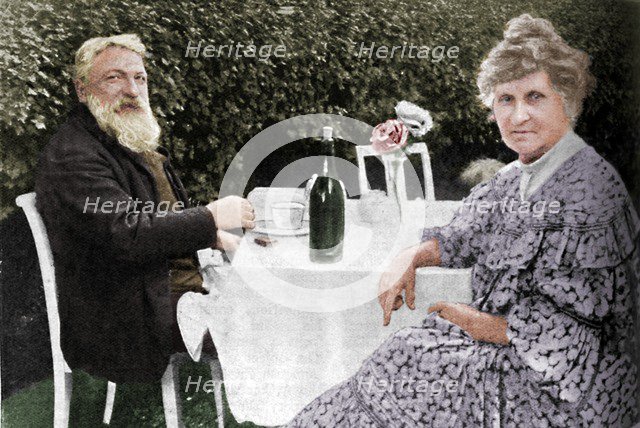 'Auguste Rodin - Rodin and his Wife in their Garden at Meudon', c1925. Artist: Unknown.